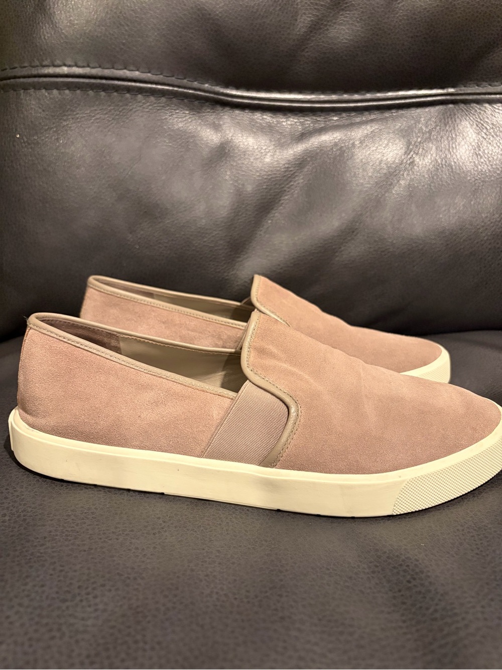 Vince Slip-On Suede Sneakers in Blush Pink